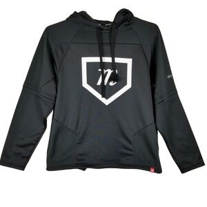 Marucci Mens Black Performance Baseball Hoodie Sweatshirt Size S Graphic Logo